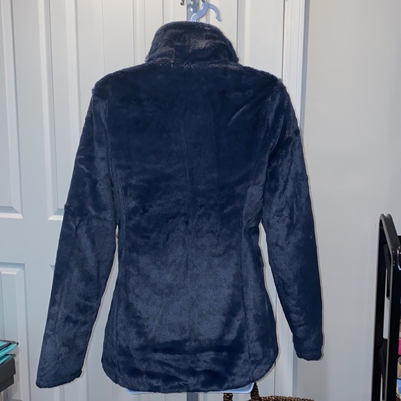 Women's North Face dark blue zippered reversible, coat,jacket, soft ,sz XS - Picture 7 of 16
